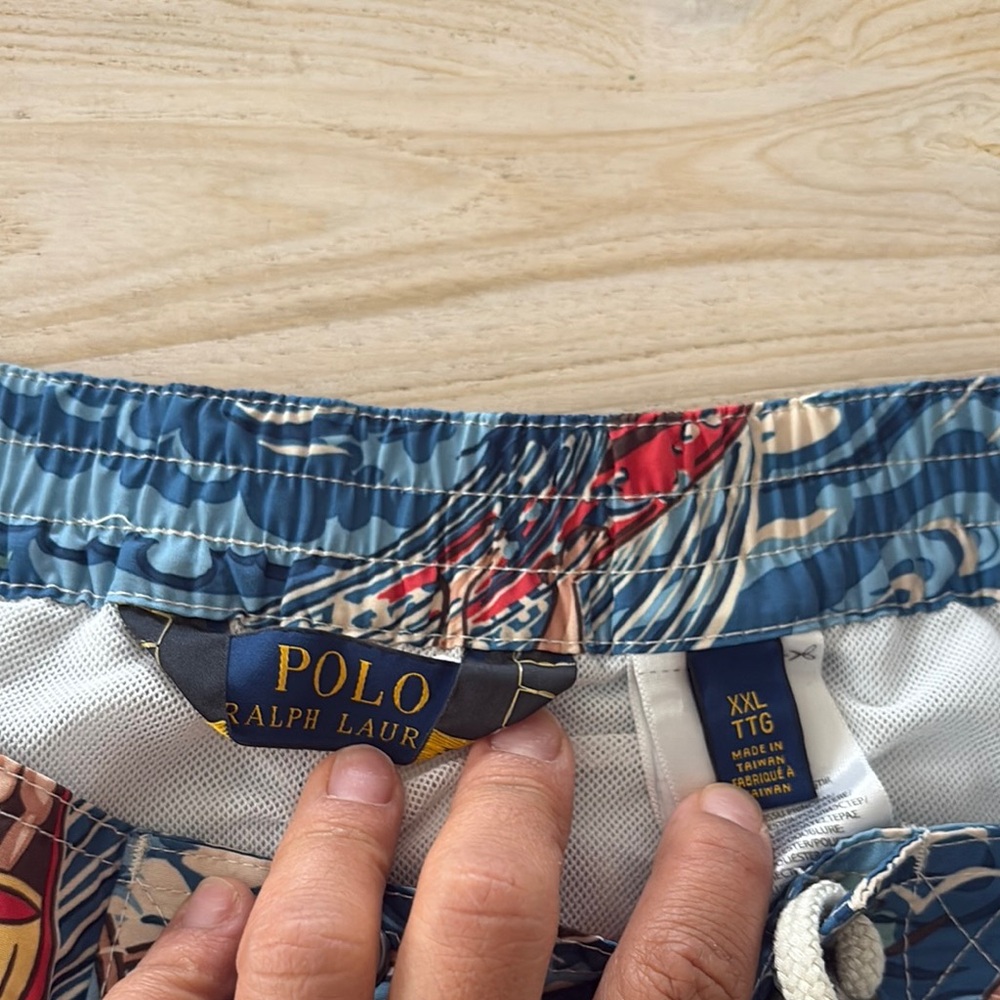 Polo Ralph Lauren Blue Patterned Swim Trunks